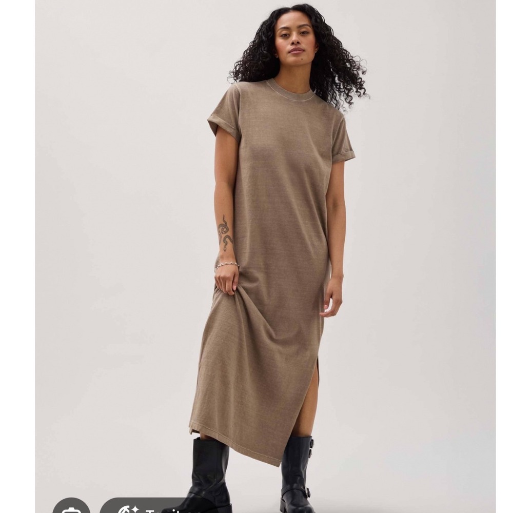 Richer Poorer Relaxed Tee Dress Warm Grey Small NWT